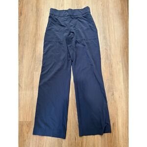 Athleta Pants Womens Size 2 Navy Blue Wide Leg Elastic Waist‎ Pockets Casual